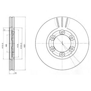 Disc frana KIA K2500 (SD) (2003 - 2016) DELPHI BG4104 piesa NOUA