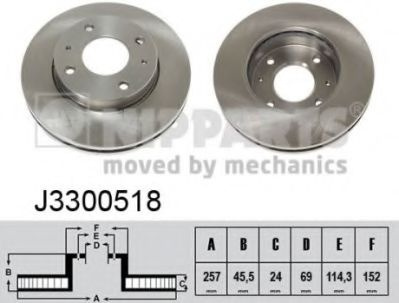 Disc frana KIA MAGENTIS (GD) (2001 - 2005) NIPPARTS J3300518 piesa NOUA