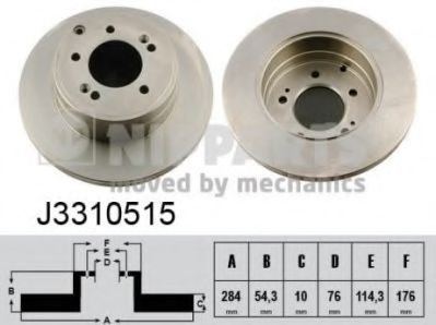 Disc frana KIA MAGENTIS (MG) (2005 - 2016) NIPPARTS J3310515 piesa NOUA