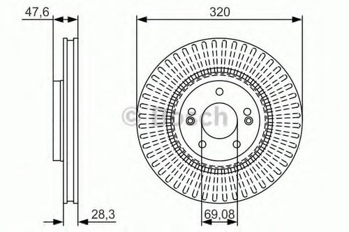 Disc frana KIA OPTIMA (2010 - 2015) BOSCH 0 986 479 A21 piesa NOUA
