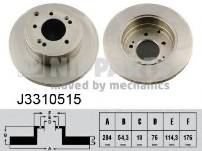 Disc frana KIA OPTIMA (2010 - 2015) NIPPARTS J3310515 piesa NOUA