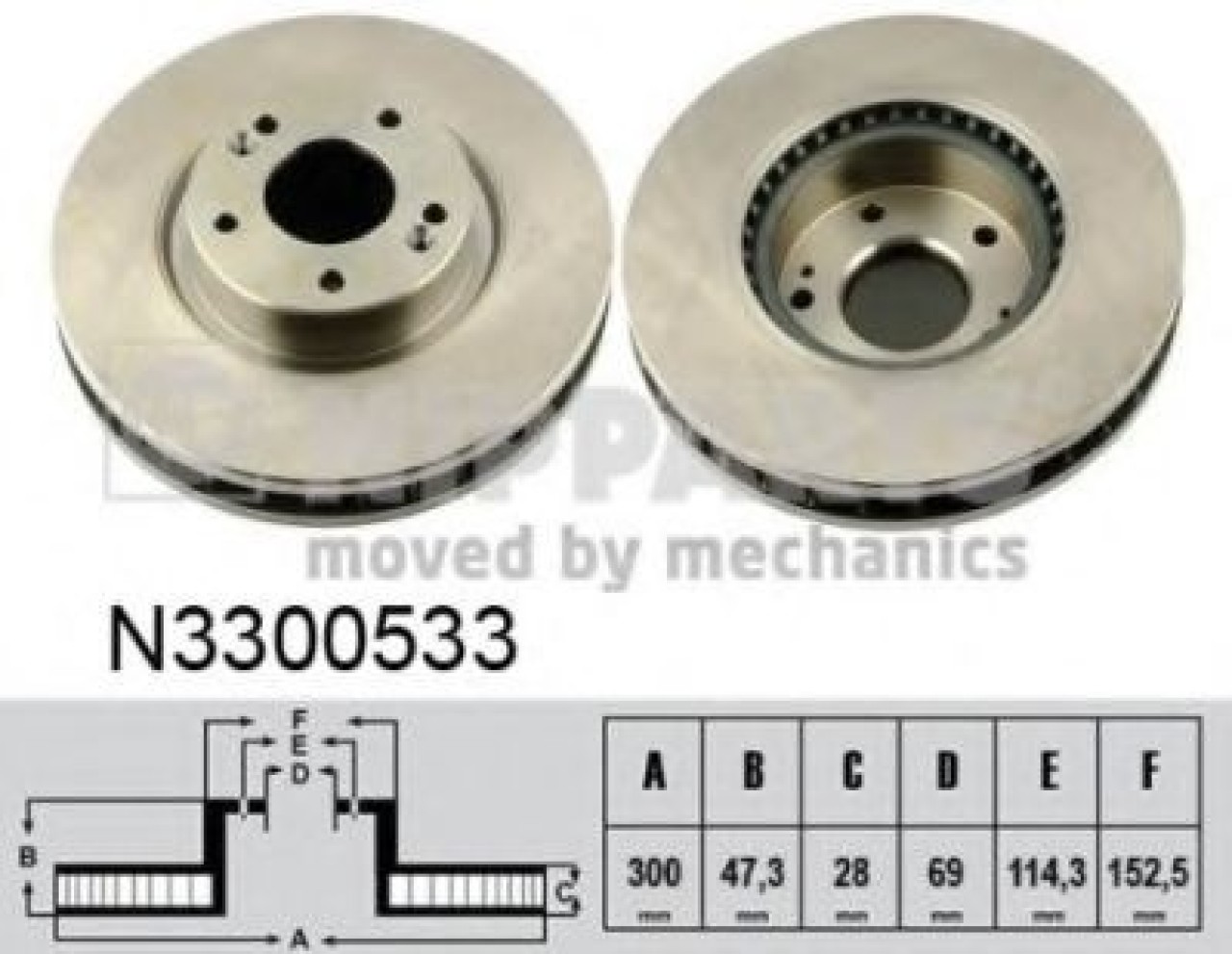 Disc frana KIA OPTIMA (2010 - 2015) NIPPARTS N3300533 piesa NOUA