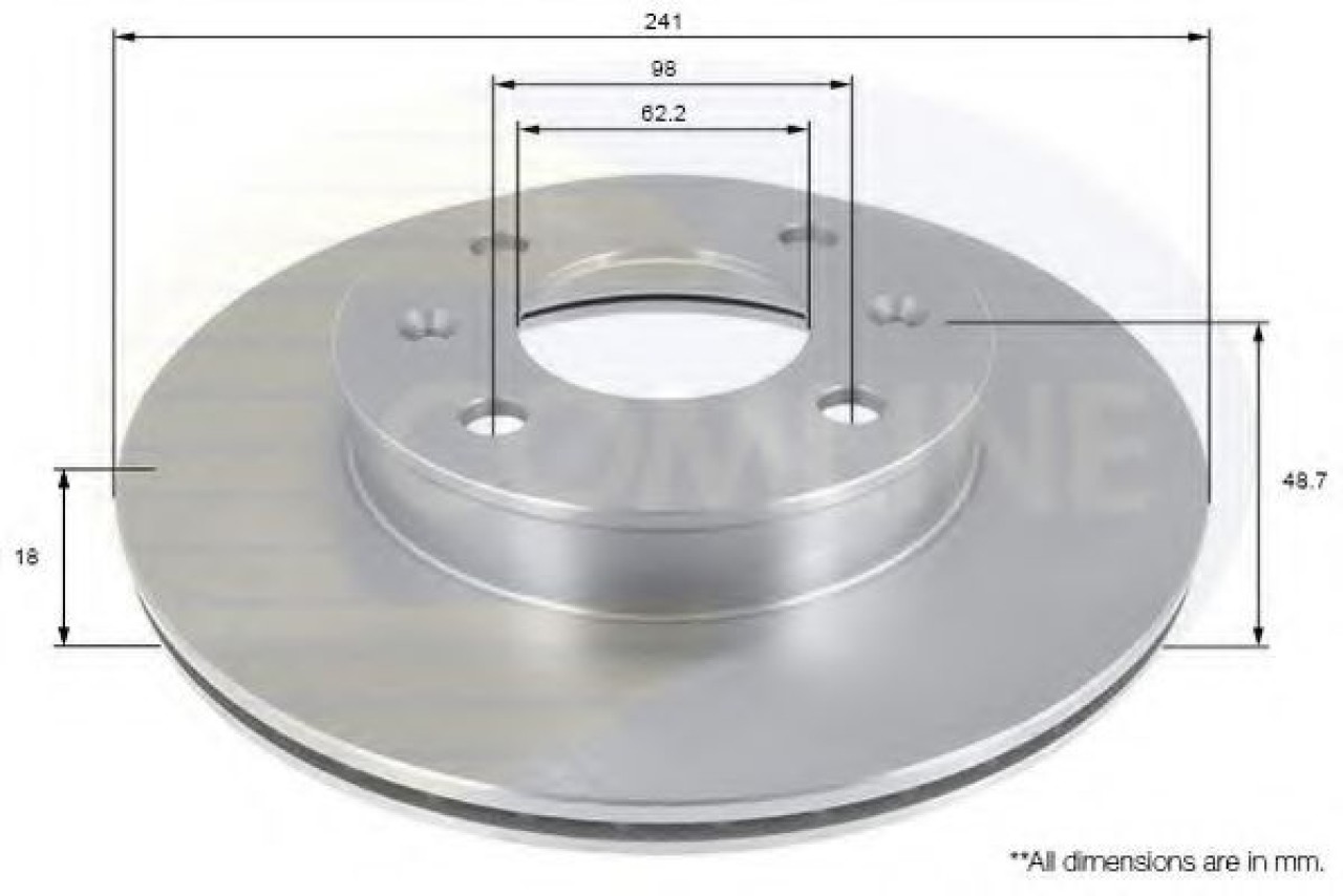 Disc frana KIA PICANTO (BA) (2004 - 2011) COMLINE ADC1055V piesa NOUA