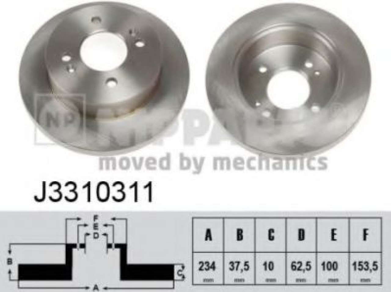Disc frana KIA PICANTO (BA) (2004 - 2011) NIPPARTS J3310311 piesa NOUA