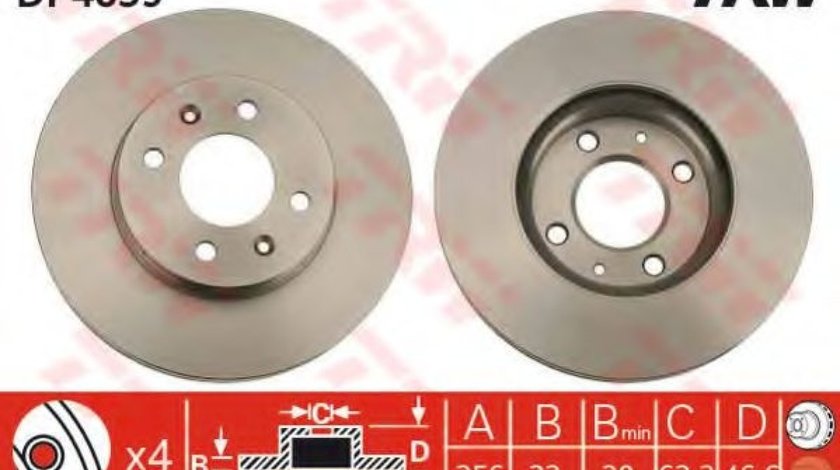 Disc frana KIA RIO II (JB) (2005 - 2016) TRW DF4839 piesa NOUA