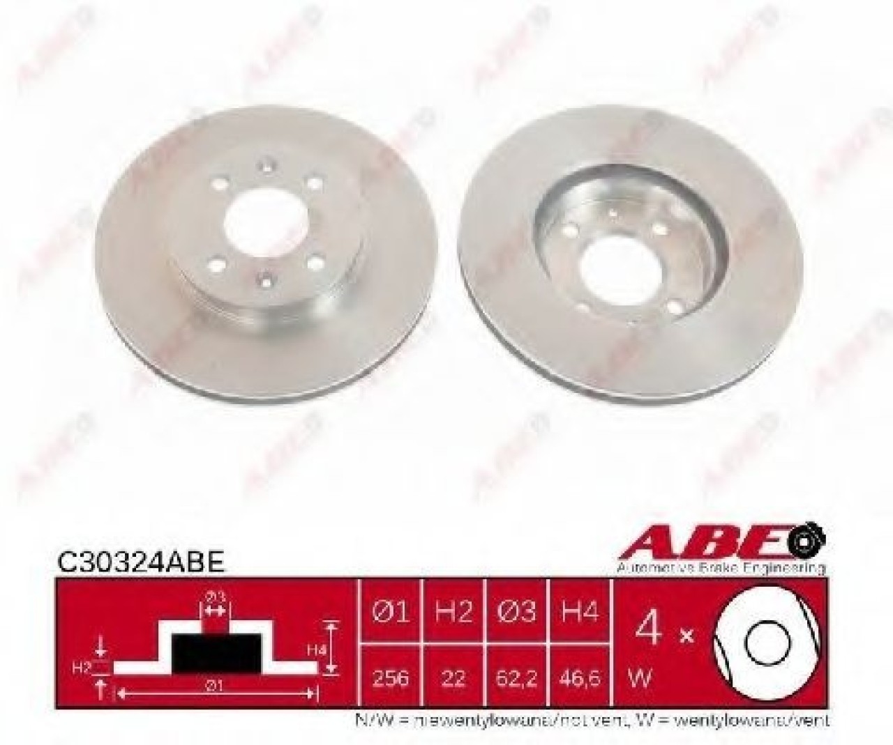 Disc frana KIA RIO II limuzina (JB) (2005 - 2016) ABE C30324ABE piesa NOUA