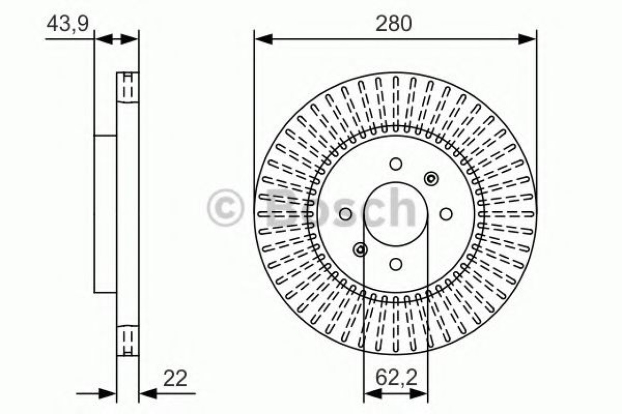 Disc frana KIA RIO III (UB) (2011 - 2016) BOSCH 0 986 479 B05 piesa NOUA