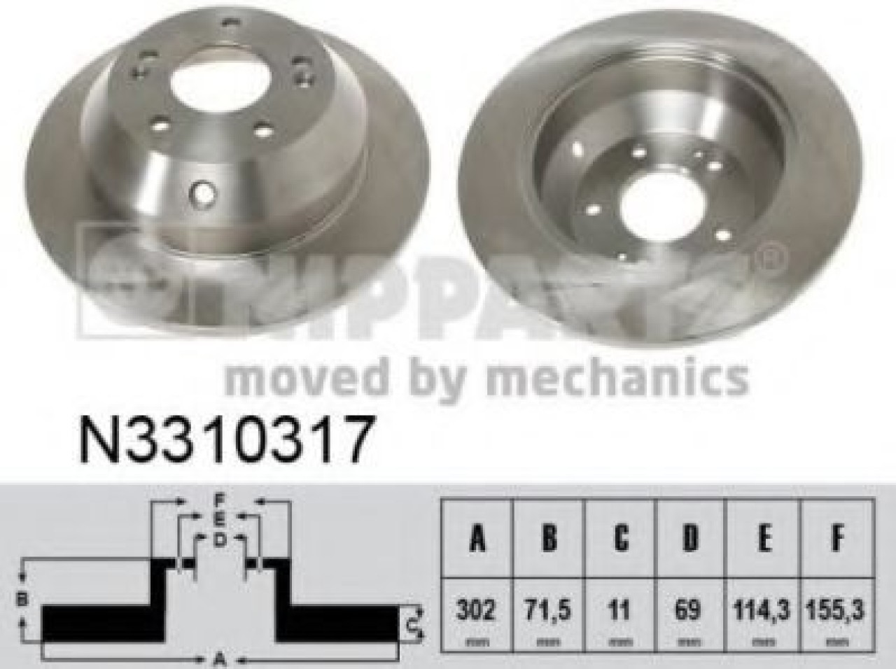Disc frana KIA SORENTO II (XM) (2009 - 2015) NIPPARTS N3310317 piesa NOUA