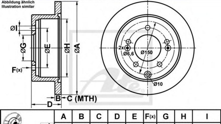 Disc frana KIA SOUL (AM) (2009 - 2013) ATE 24.0110-0362.1 piesa NOUA