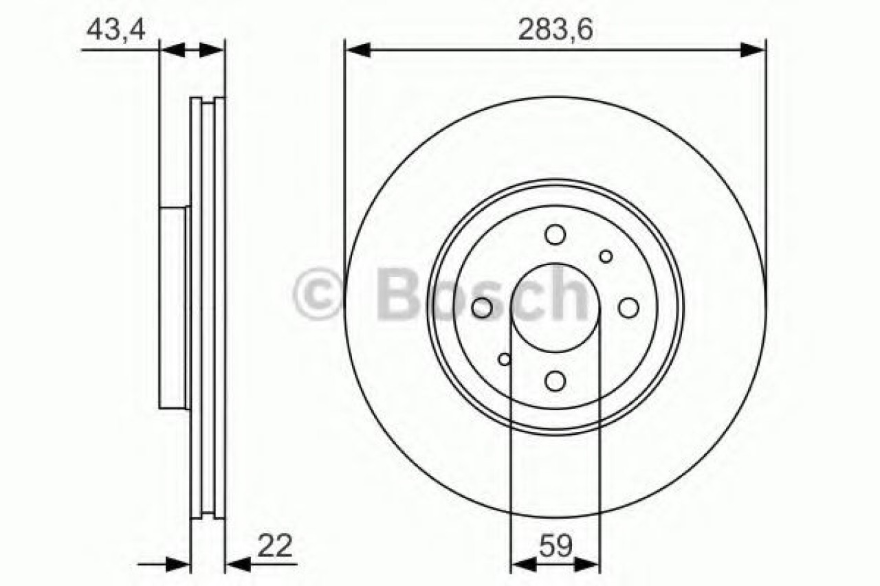 Disc frana LANCIA DELTA III (844) (2008 - 2014) BOSCH 0 986 479 S01 piesa NOUA