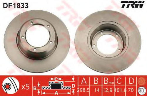 Disc frana LAND ROVER DISCOVERY II (LJ, LT) (1998 - 2004) TRW DF1833 piesa NOUA
