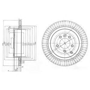 Disc frana LAND ROVER DISCOVERY III (LA, TAA) (2004 - 2009) DELPHI BG3925C piesa NOUA