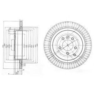 Disc frana LAND ROVER DISCOVERY III (LA, TAA) (2004 - 2009) DELPHI BG3925C piesa NOUA