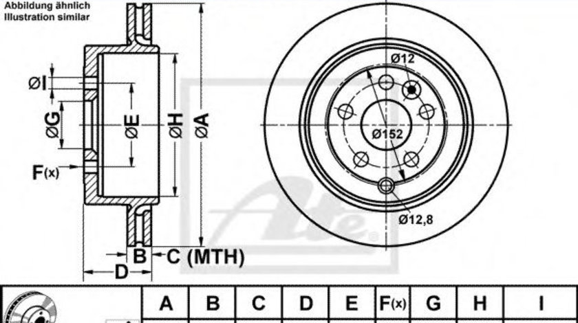 Disc frana LAND ROVER FREELANDER 2 (LF, FA) (2006 - 2014) ATE 24.0120-0218.1 piesa NOUA