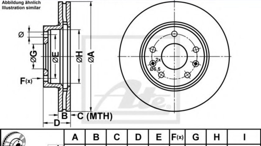 Disc frana LAND ROVER FREELANDER (LN) (1998 - 2006) ATE 24.0121-0114.1 piesa NOUA