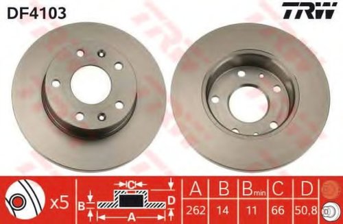 Disc frana LAND ROVER FREELANDER (LN) (1998 - 2006) TRW DF4103 piesa NOUA