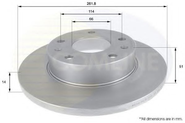 Disc frana LAND ROVER FREELANDER (LN) (1998 - 2006) COMLINE ADC1308 piesa NOUA