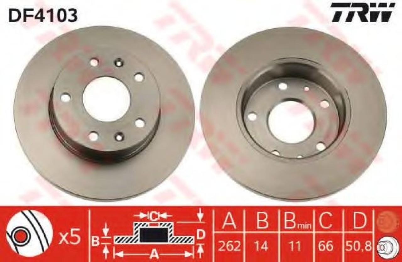 Disc frana LAND ROVER FREELANDER Soft Top (LN) (1998 - 2006) TRW DF4103 piesa NOUA