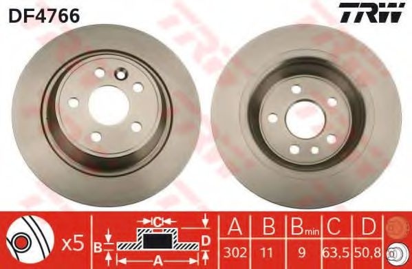 Disc frana LAND ROVER RANGE ROVER EVOQUE (LV) (2011 - 2016) TRW DF4766 piesa NOUA