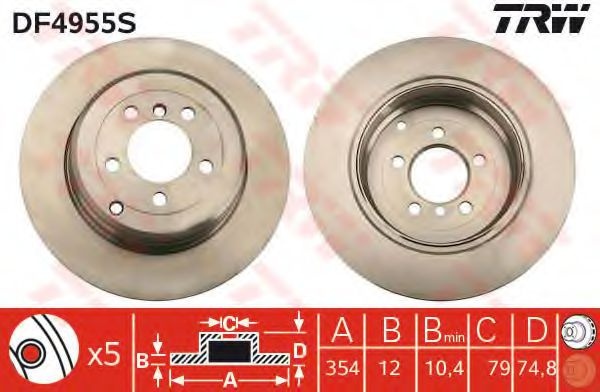 Disc frana LAND ROVER RANGE ROVER III (LM) (2002 - 2012) TRW DF4955S piesa NOUA