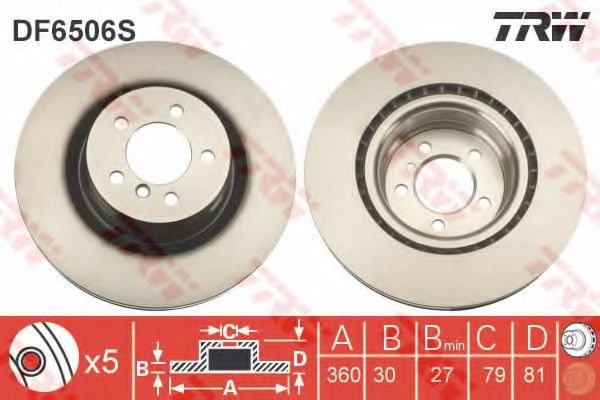 Disc frana LAND ROVER RANGE ROVER III (LM) (2002 - 2012) TRW DF6506S piesa NOUA