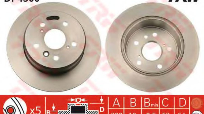 Disc frana LEXUS ES (MCV_, VZV_) (1996 - 2008) TRW DF4500 piesa NOUA