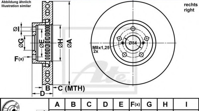 Disc frana LEXUS GS (GRL1, GWL1) (2011 - 2016) ATE 24.0130-0202.1 piesa NOUA