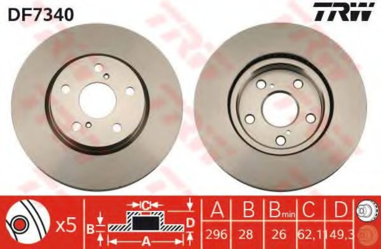 Disc frana LEXUS IS C (GSE2_) (2009 - 2016) TRW DF7340 piesa NOUA