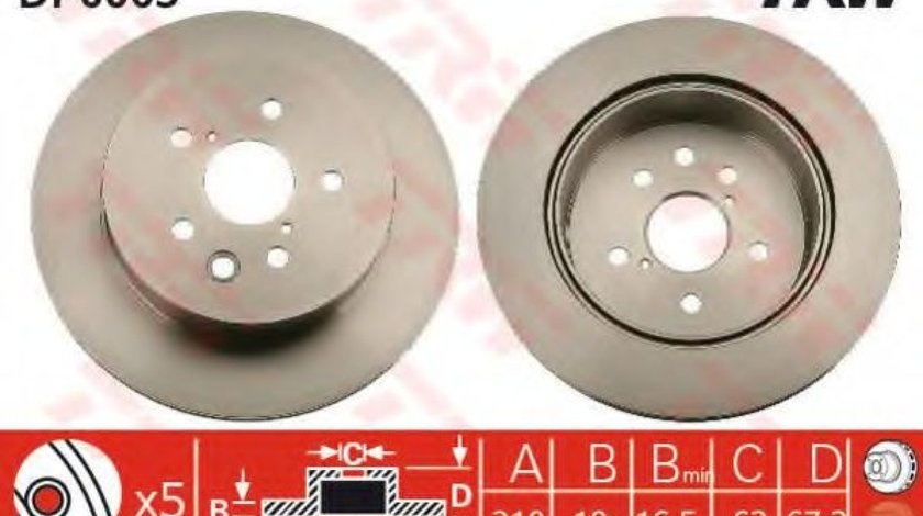 Disc frana LEXUS IS III (GSE3, AVE3) (2013 - 2016) TRW DF6063 piesa NOUA