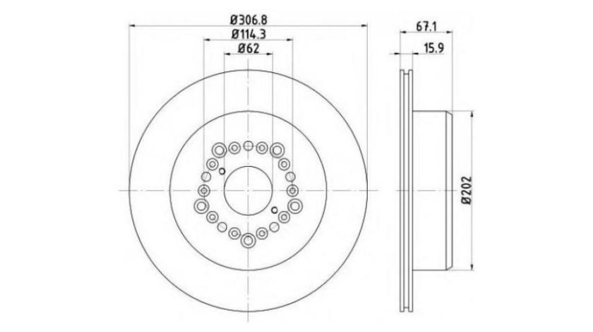 Disc frana Lexus LS (UCF30) 2000-2006 #2 355122231