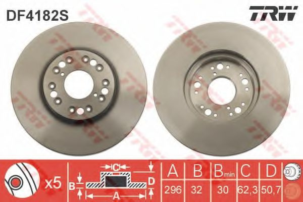 Disc frana LEXUS LS (UCF30) (2000 - 2006) TRW DF4182S piesa NOUA