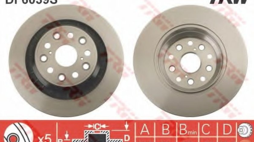 Disc frana LEXUS LS (UVF4, USF4) (2006 - 2016) TRW DF6039S piesa NOUA