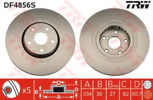 Disc frana LEXUS RC (AVC1, GSC1, USC1) (2014 - 2016) TRW DF4856S piesa NOUA