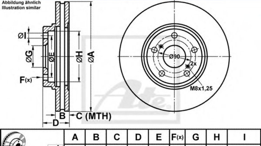 Disc frana LEXUS RX (MCU15) (2000 - 2003) ATE 24.0128-0186.1 piesa NOUA