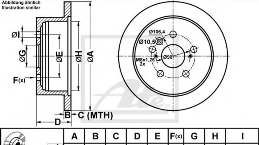 Disc frana LEXUS RX (MHU3, GSU3, MCU3) (2003 - 2008) ATE 24.0110-0316.1 piesa NOUA