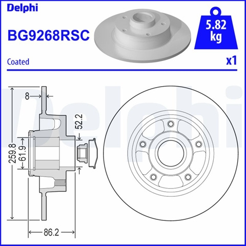 Disc Frana Livrabil 1 Buc Delphi Renault BG9268RSC