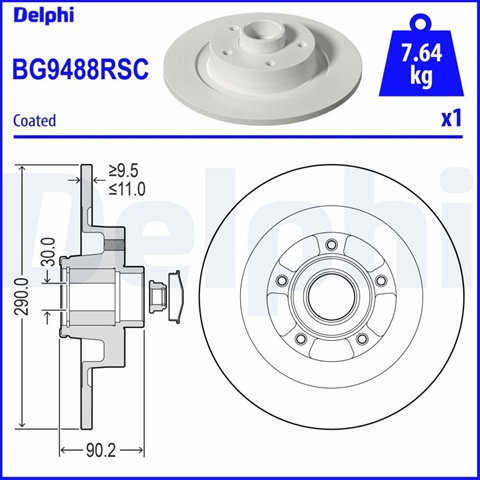 Disc Frana Livrabil 1 Buc Delphi Renault BG9488RSC
