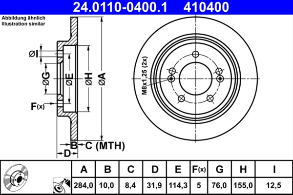 Disc Frana (livrabil Numai Pereche) Ate Kia 24.0110-0400.1