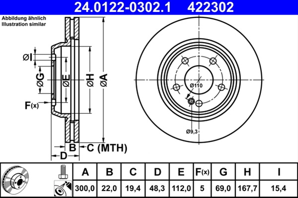 Disc Frana (livrabil Numai Pereche) Ate Mercedes-Benz 24.0122-0302.1