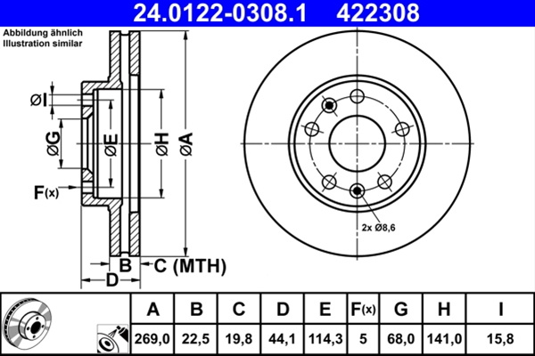 Disc Frana (livrabil Numai Pereche) Ate Renault 24.0122-0308.1