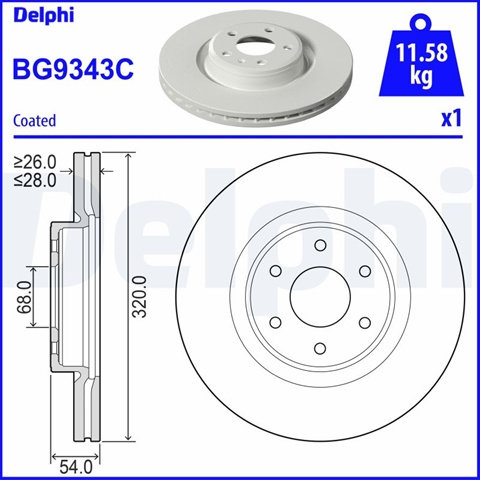 Disc Frana (livrabil Numai Pereche) Delphi Nissan BG9343C