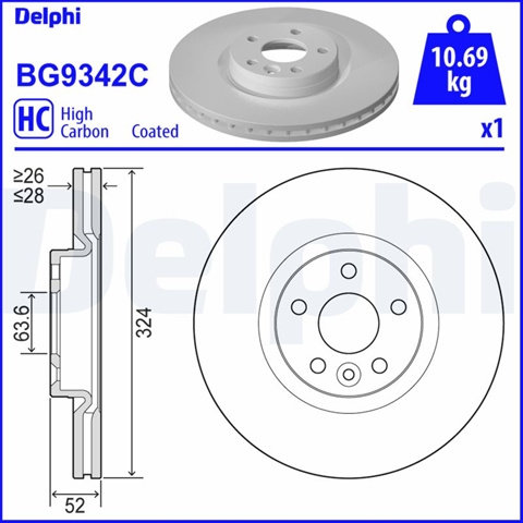 Disc Frana Livrabil Numai Pereche Delphi Volvo BG9342C