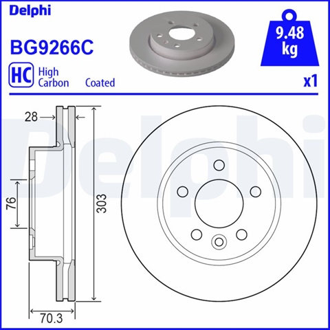 Disc Frana (livrabil Numai Pereche) Delphi Vw BG9266C