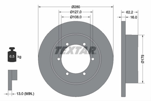 Disc Frana (livrabil Numai Pereche) Textar Nissan 92308500
