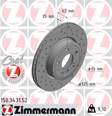 Disc Frana Livrabil Numai Pereche Zimmermann Bmw 150.3431.52