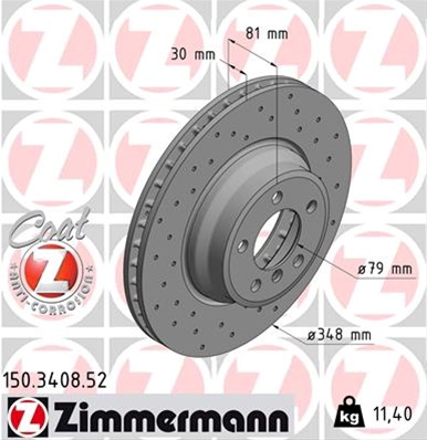 Disc Frana (livrabil Numai Pereche) Zimmermann Bmw 150.3408.52