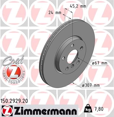 Disc Frana (livrabil Numai Pereche) Zimmermann Bmw 150.2929.20