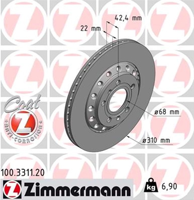 disc Frana (livrabil Numai Pereche) Zimmermann Vag 100.3311.20