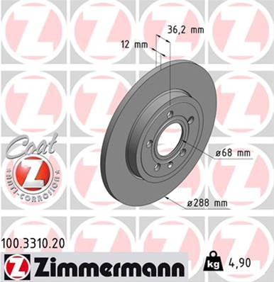 Disc Frana (livrabil Numai Pereche) Zimmermann Vag 100.3310.20