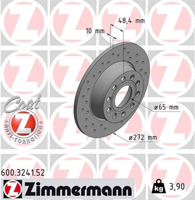Disc Frana Livrabil Numai Pereche Zimmermann Vw (Faw) 600.3241.52